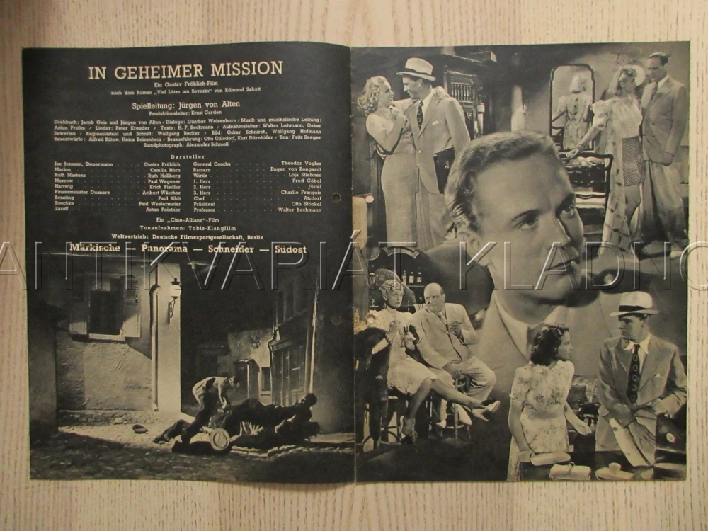 TAJEMNÉ DOBRODRUŽSTVÍ, G. FRÖHLICH, C. HORN, R. HELLBERG, FILM NĚM. ŘÍŠE, FILM KURIER VBŠ Č. 2895
