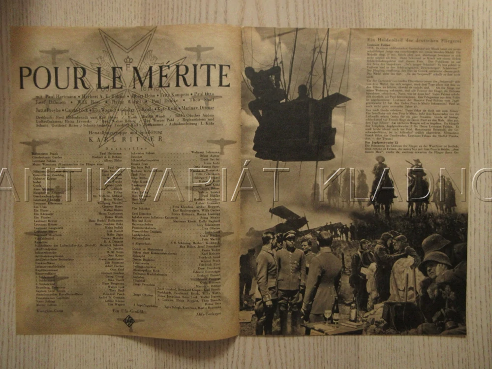 POUR LE MÉRITE, P. HARTMANN, P. OTTO, A. HEHN, FILM NĚM. ŘÍŠE, FILM KURIER VBŠ Č. 2896
