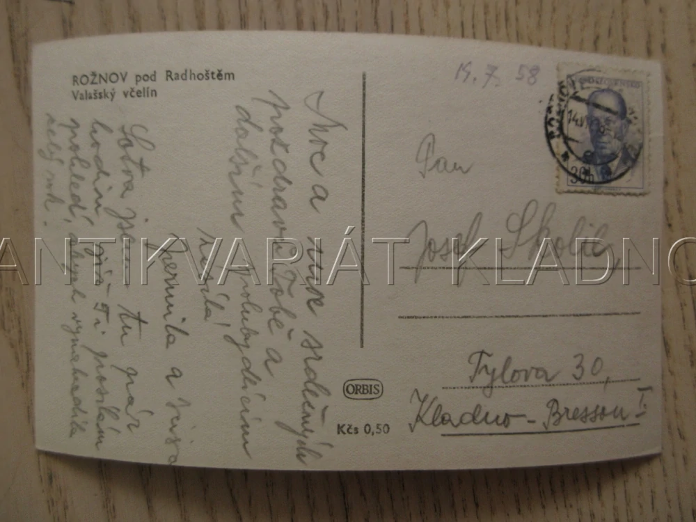 ROŽNOV POD RADHOŠTĚM, VALAŠSKÝ VČELÍN, OKRES VSETÍN, POHLEDNICE 1073