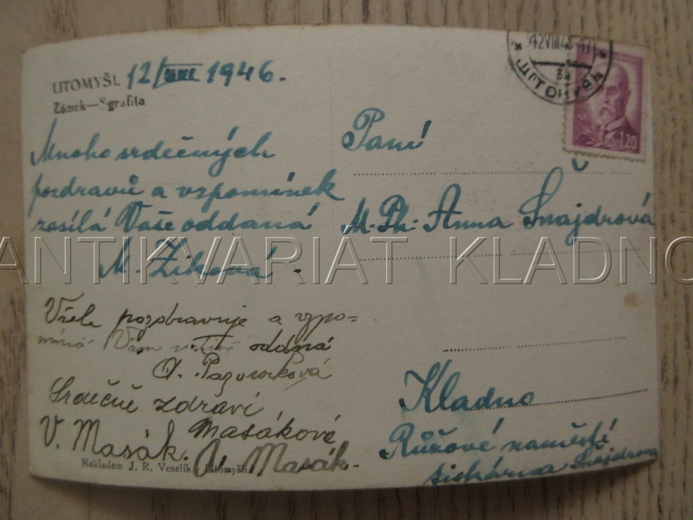LITOMYŠL, ZÁMEK - SGRAFITA, OKRES SVITAVY, POHLEDNICE 1082