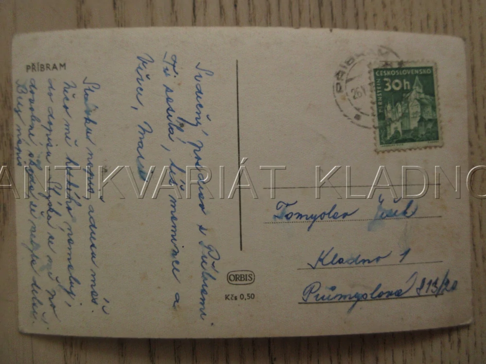 PŘÍBRAM, KOSTEL, POHLED NA MĚSTO, OKRES PŘÍBRAM, POHLEDNICE 1098