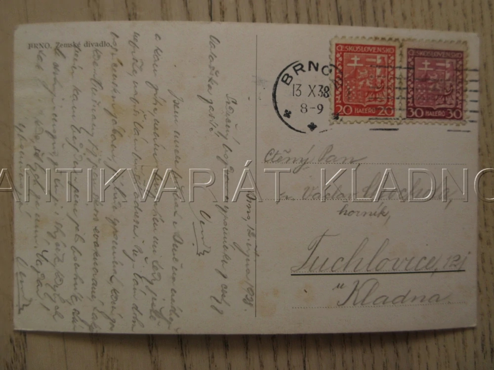 ZEMSKÉ DIVADLO, OKRES BRNO, TRAMVAJ, POHLEDNICE 1107