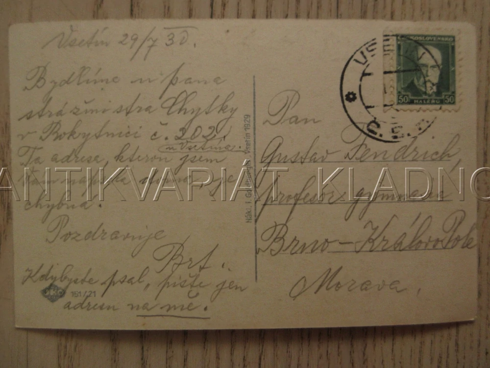 CELKOVÝ POHLED NA VSETÍN, OKRES VSETÍN, POHLEDNICE 1120