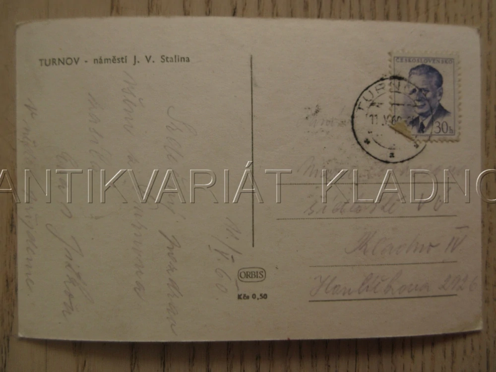 TURNOV, NÁMĚSTÍ J. V. STALINA, VETERÁN, OKRES SEMILY, POHLEDNICE 1125