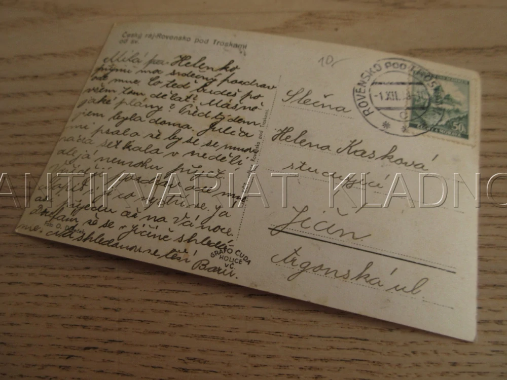 ČESKÝ RÁJ, ROVENSKO POD TROSKAMI, OKRES SEMILY, POHLEDNICE 1127