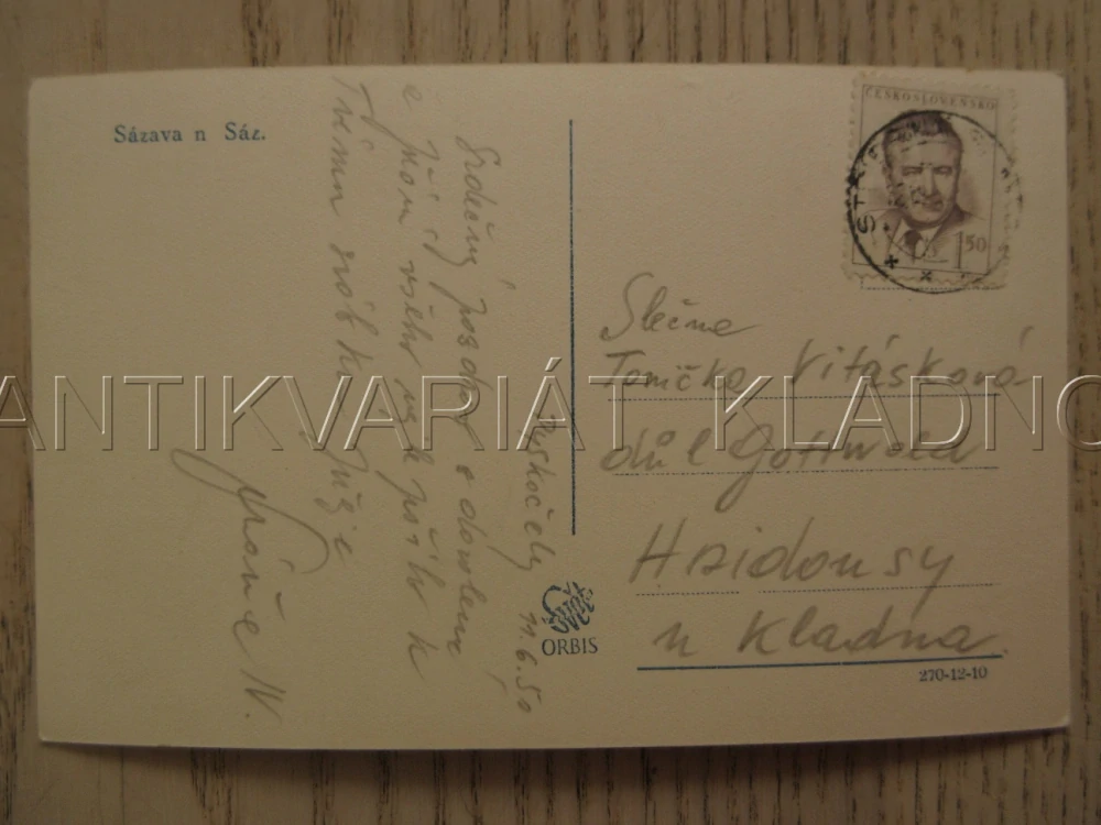 SÁZAVA NAD SÁZAVOU, OKRES BENEŠOV, POHLEDNICE 1141