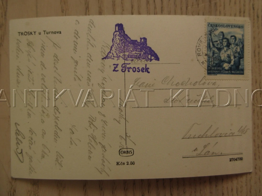 TROSKY U TURNOVA, OKRES SEMILY, POHLEDNICE 1158