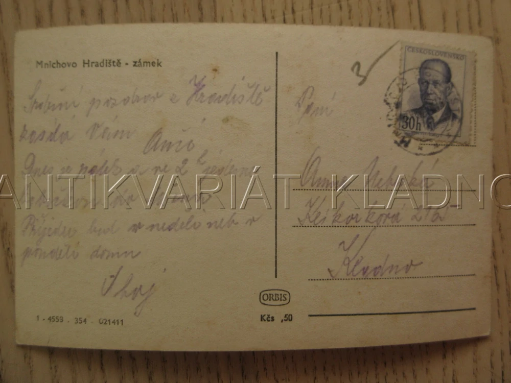 MNICHOVO HRADIŠTĚ, ZÁMEK, OKRES MLADÁ BOLESLAV, POHLEDNICE 1175