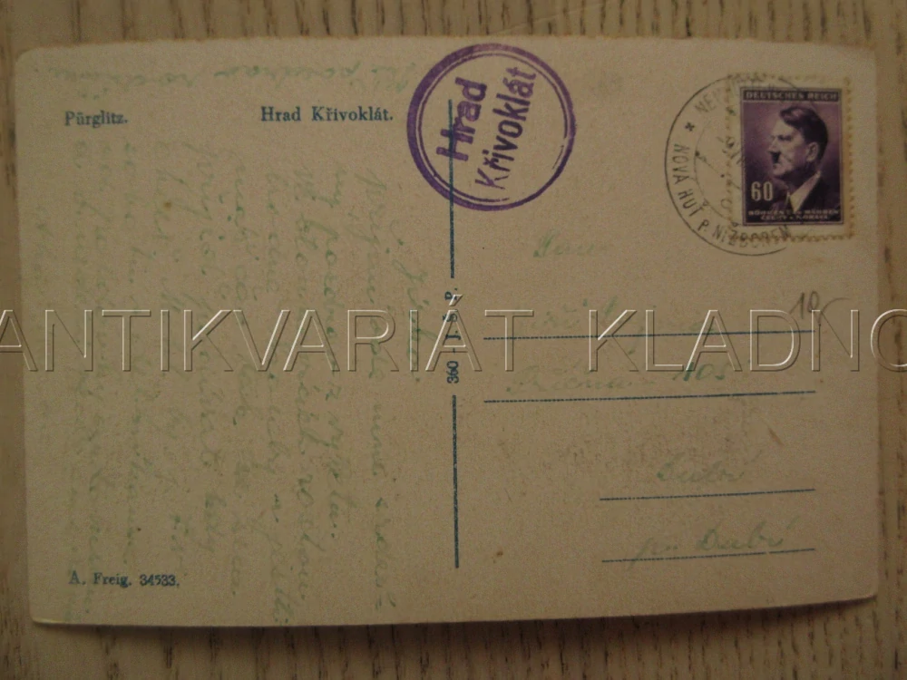 HRAD KŘIVOKLÁT, OKRES RAKOVNÍK, POHLEDNICE 1206