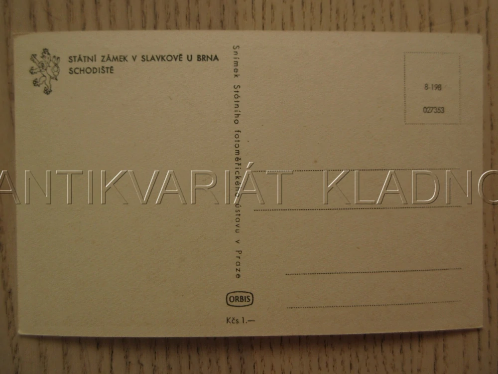 STÁTNÍ ZÁMEK V SLAVKOVĚ U BRNA, SCHODIŠTĚ, OKRES VYŠKOV, POHLEDNICE 1233