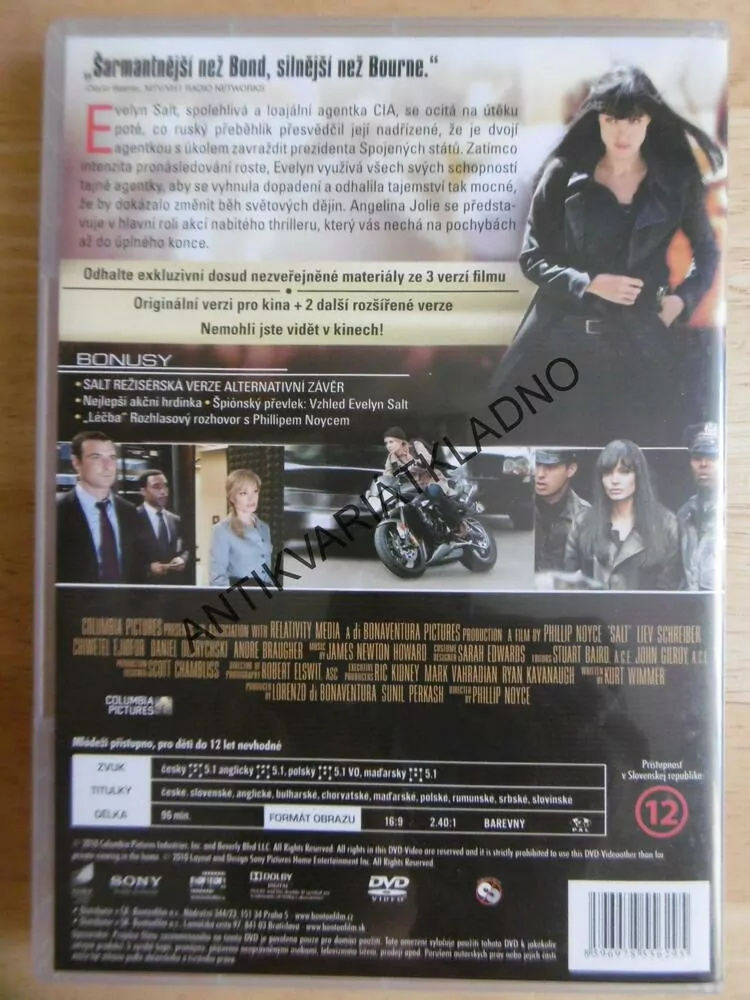 SALT, ANGELINA JOLIE, DVD FILM