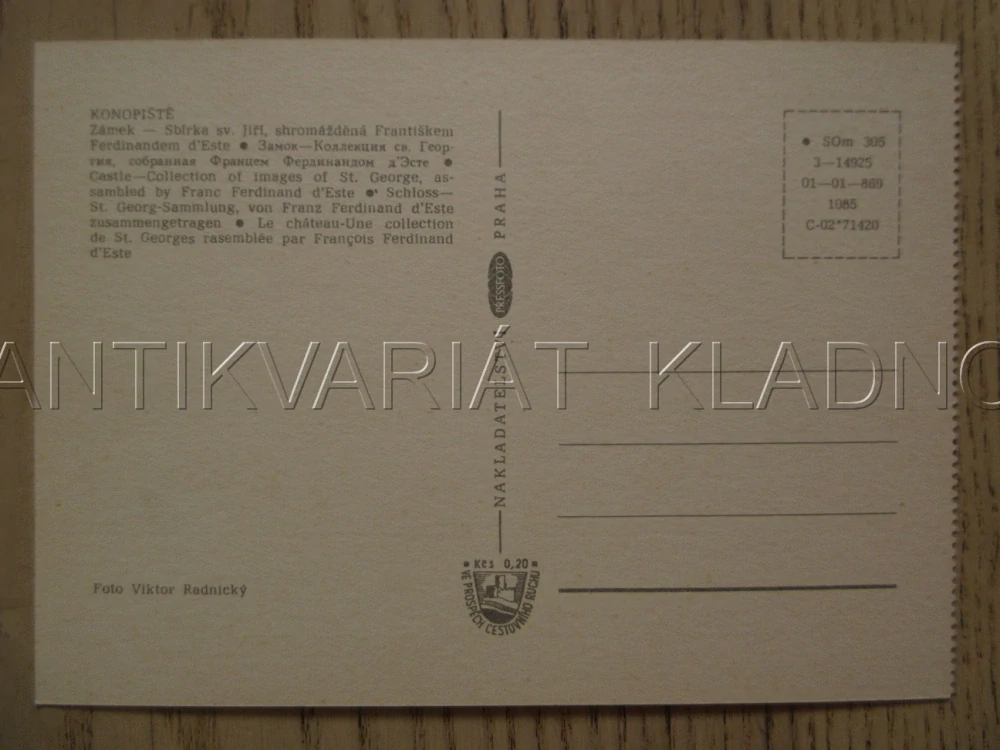 ZÁMEK KONOPIŠTĚ, SBÍRKA SV. JIŘÍ SHROMÁŽDĚNÁ F. F. D'ESTE, OKRES BENEŠOV, POHLEDNICE 1308