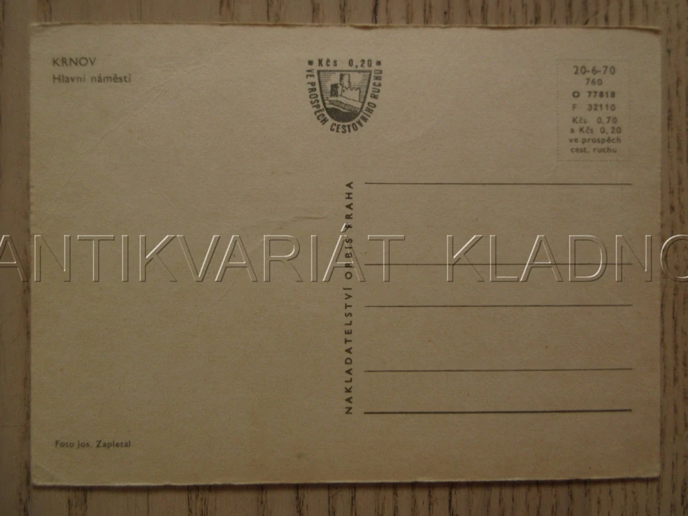 KRNOV, HLAVNÍ NÁMĚSTÍ, VETERÁN, OKRES BRUNTÁL, POHLEDNICE 1319