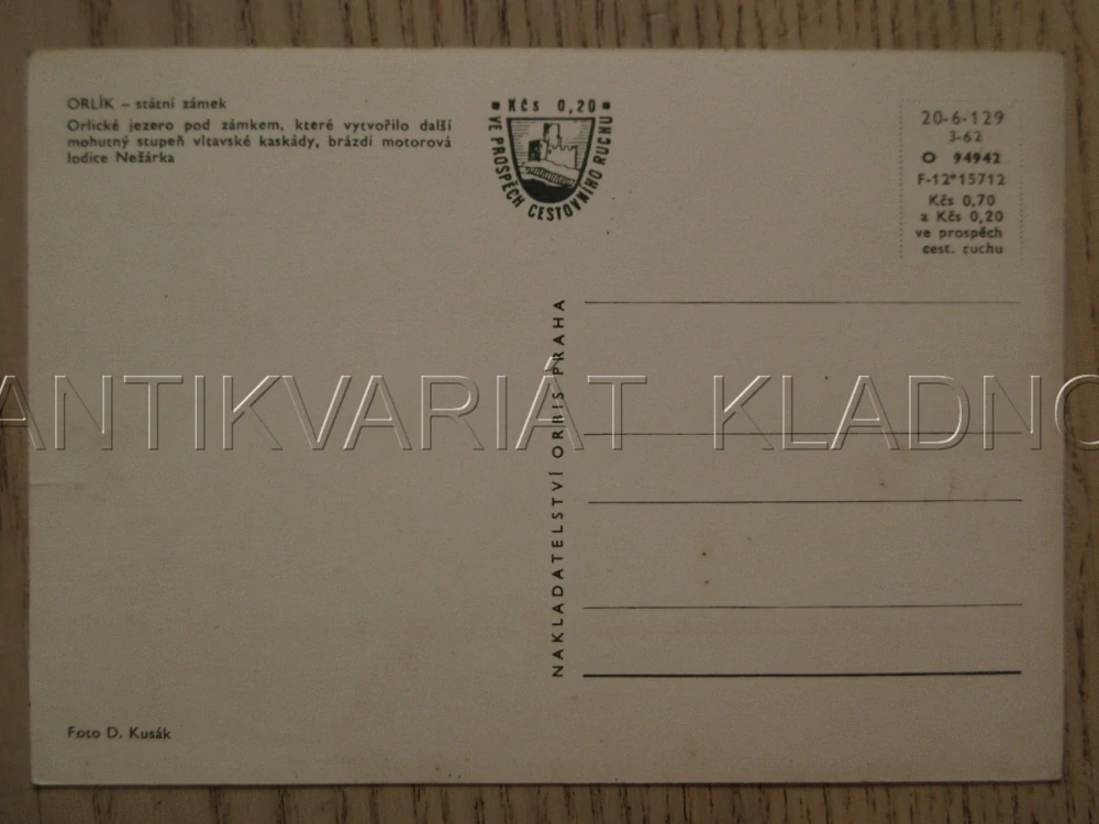 ORLÍK, ORLICKÉ JEZERO, STÁTNÍ HRAD, OKRES PÍSEK, POHLEDNICE 1390