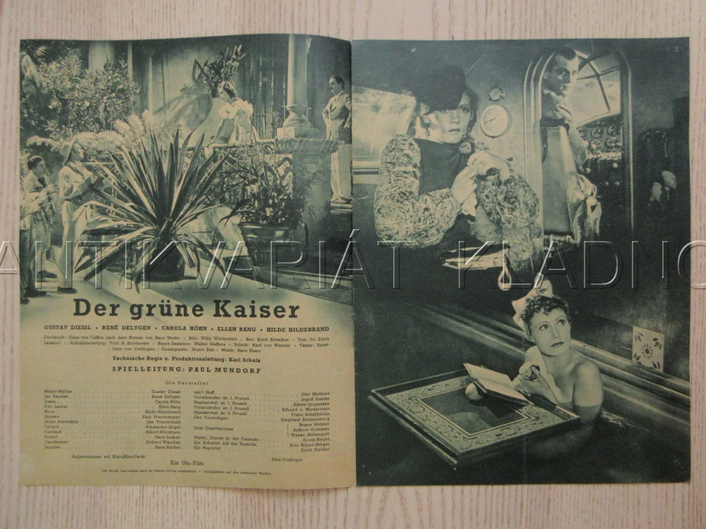 DER GRÜNE KAISER, G. DIESSL, C. HÖHN, H. HILDEBRAND, FILM NĚM. ŘÍŠE, FILM KURIER VBŠ Č. 2918
