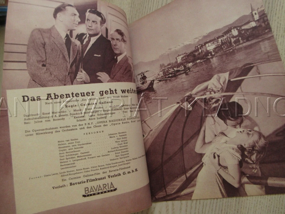 DOBRODRUŽSTVÍ POKRAČUJE, P. KEMP, J. HEESTERS, M. V. TASNADY, FILM NĚM. ŘÍŠE, FILM KURIER VBŠ Č. 2925