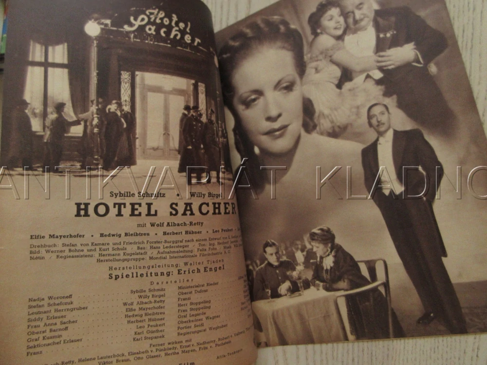 HOTEL SACHER, H. HÜBNER, W. ALBACH-RETTY, W. BIRGEL, FILM NĚM. ŘÍŠE, FILM KURIER VBŠ Č. 2926