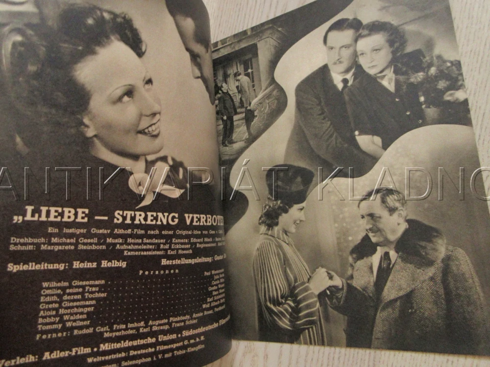 LIEBE - STRENG VERBOTEN, C. HÖHN, P. WESTERMEIER, J. SERDA, FILM NĚM. ŘÍŠE, FILM KURIER VBŠ Č. 2939