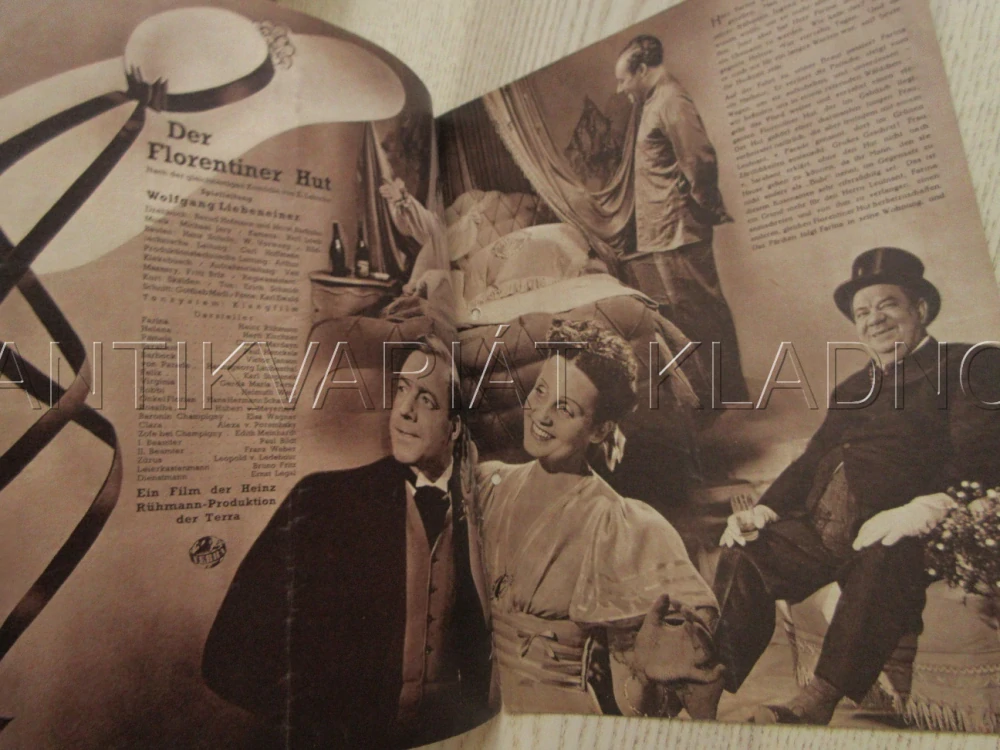 SLAMĚNÝ KLOBOUK, H. RÜHMANN, P. BILDT, H. KIRCHNER, FILM NĚM. ŘÍŠE, FILM KURIER VBŠ Č. 2944