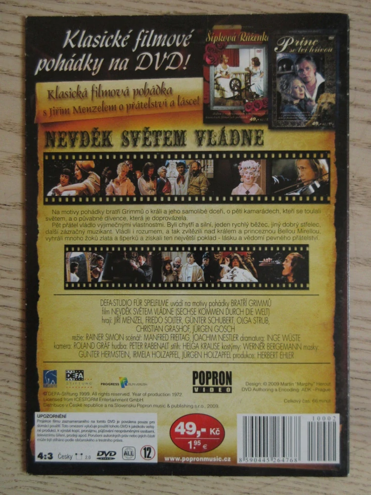 NEVDĚK SVĚTEM VLÁDNE, J. MENZL, DVD FILM