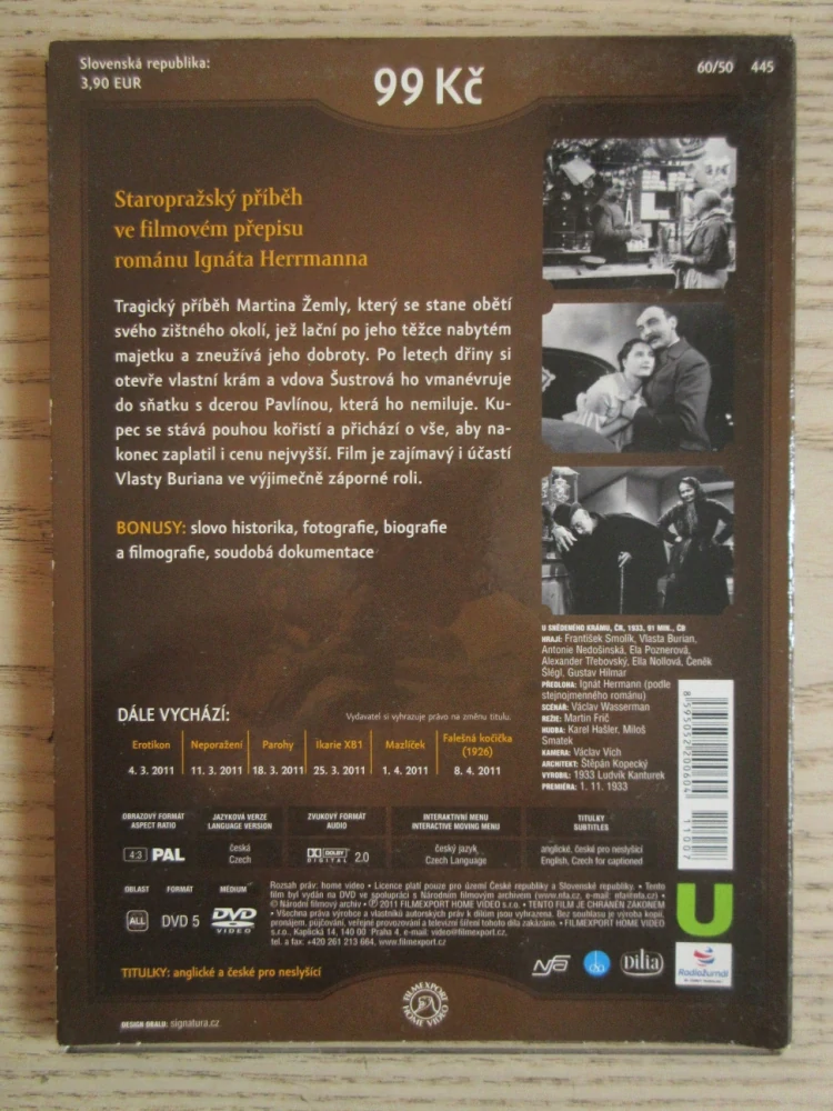 U SNĚDENÉHO KRÁMU, F. SMOLÍK, V. BURIAN, DVD FILM ČR