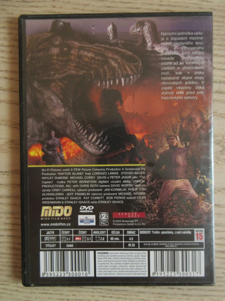 JEŠTĚŘI ÚTOČÍ, RAPTOR ISLAND, L. LAMAS, DVD FILM