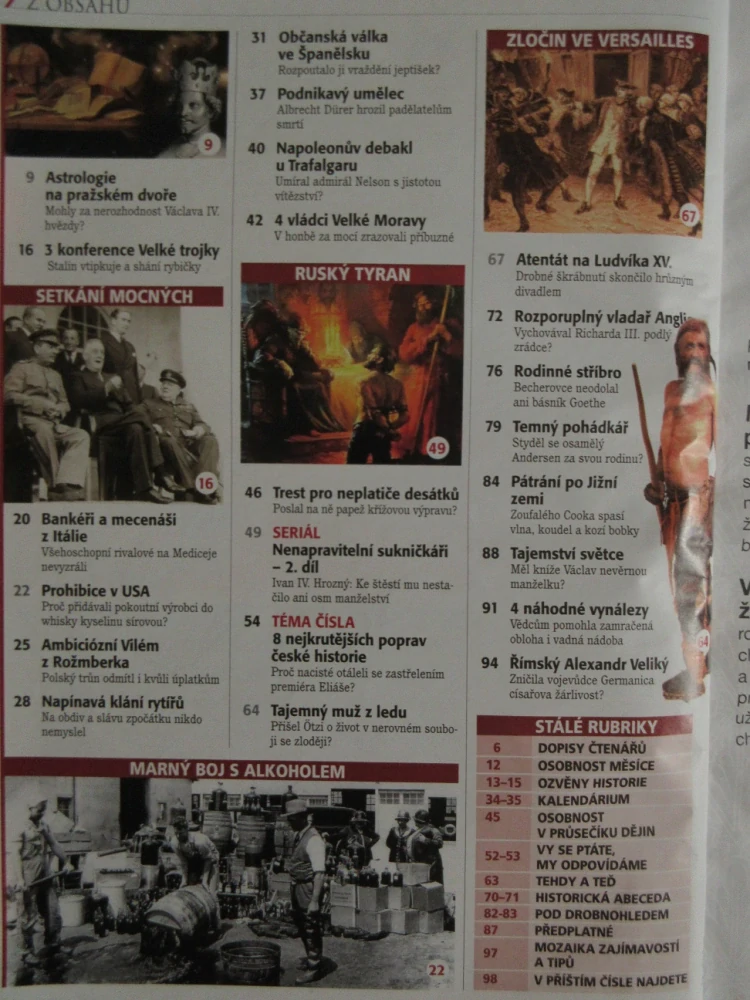 HISTORY REVUE 1/2015, ČASOPIS O HISTORII, 8 NEJKRUTĚJŠÍCH POPRAV ČESKÉ HISTORIE