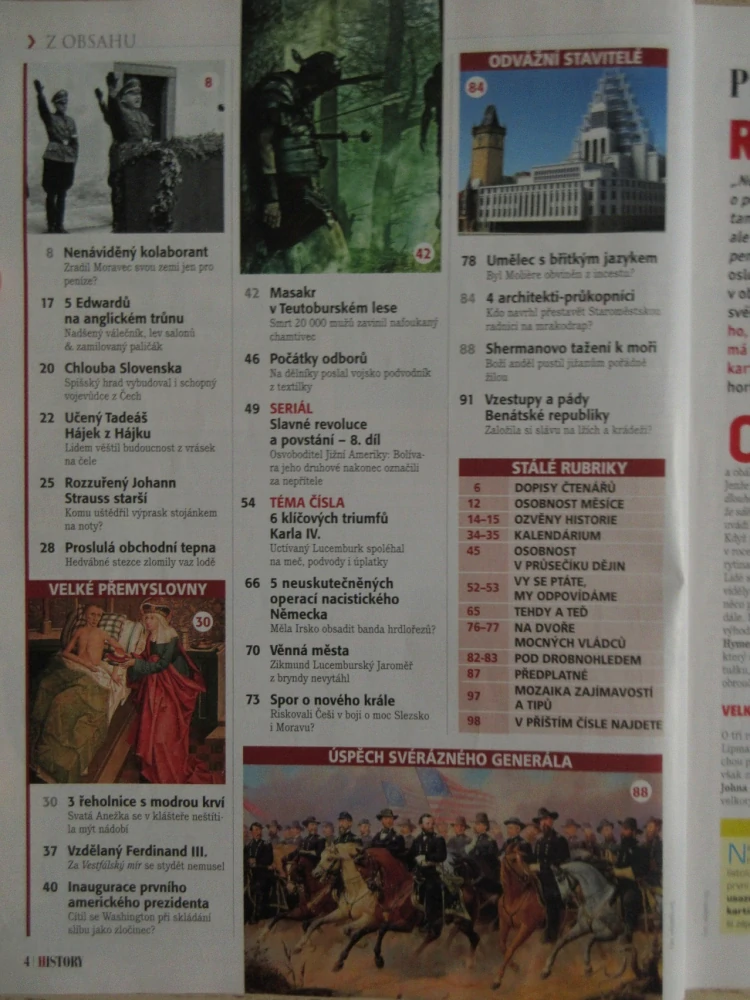HISTORY REVUE 5/2016, ČASOPIS O HISTORII, 6 KLÍČOVÝCH TRIUMFŮ KARLA IV.