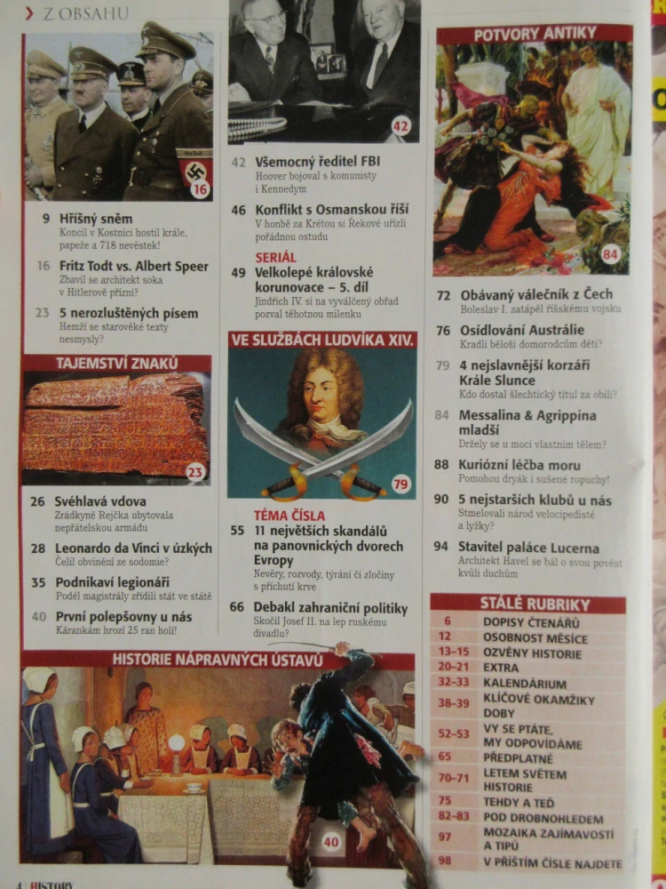 HISTORY REVUE 10/2017, ČASOPIS O HISTORII, NEJVĚTŠÍ SKANDÁLY NA PANOVNICKÝCH DVORECH EVROPY