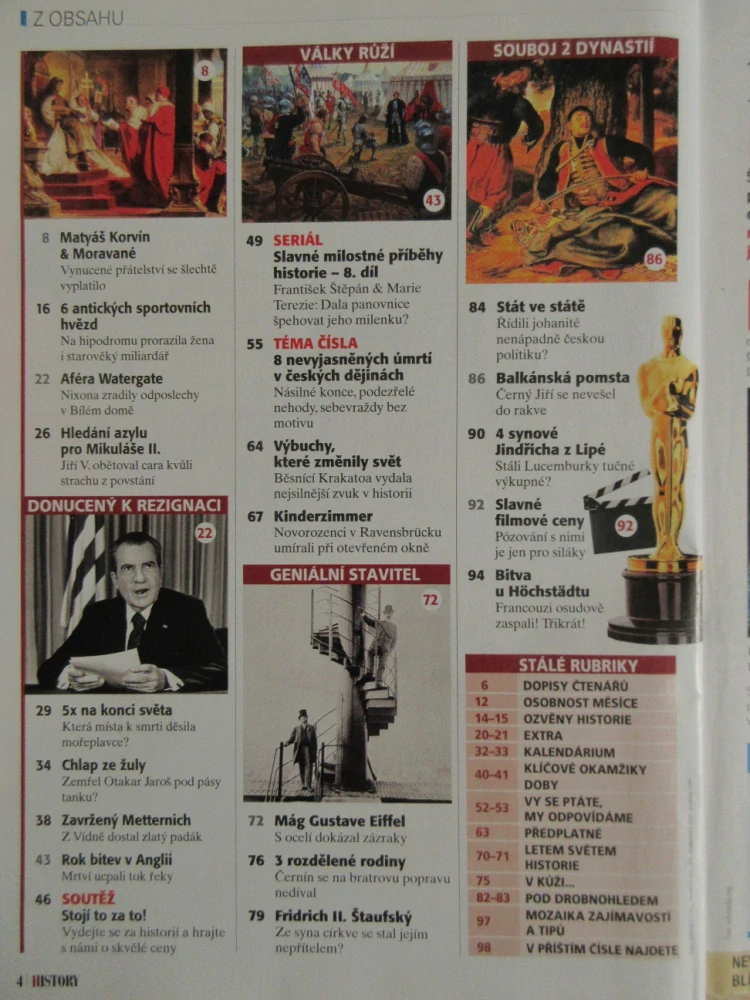 HISTORY REVUE 8/2024, ČASOPIS O HISTORII, 8 NEVYJASNĚNÝCH ÚMRTÍ V ČESKÝCH DĚJINÁCH
