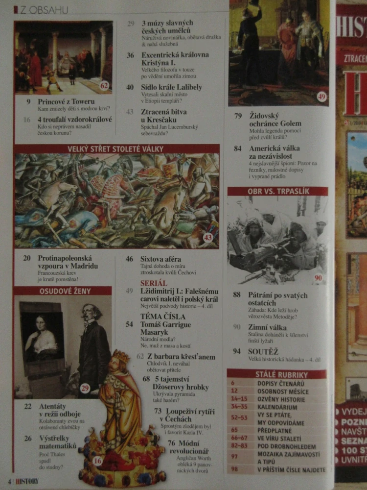 HISTORY REVUE 4/2010, ČASOPIS O HISTORII, ZLOMILO MASARYKA MANŽELSKÉ PEKLO?