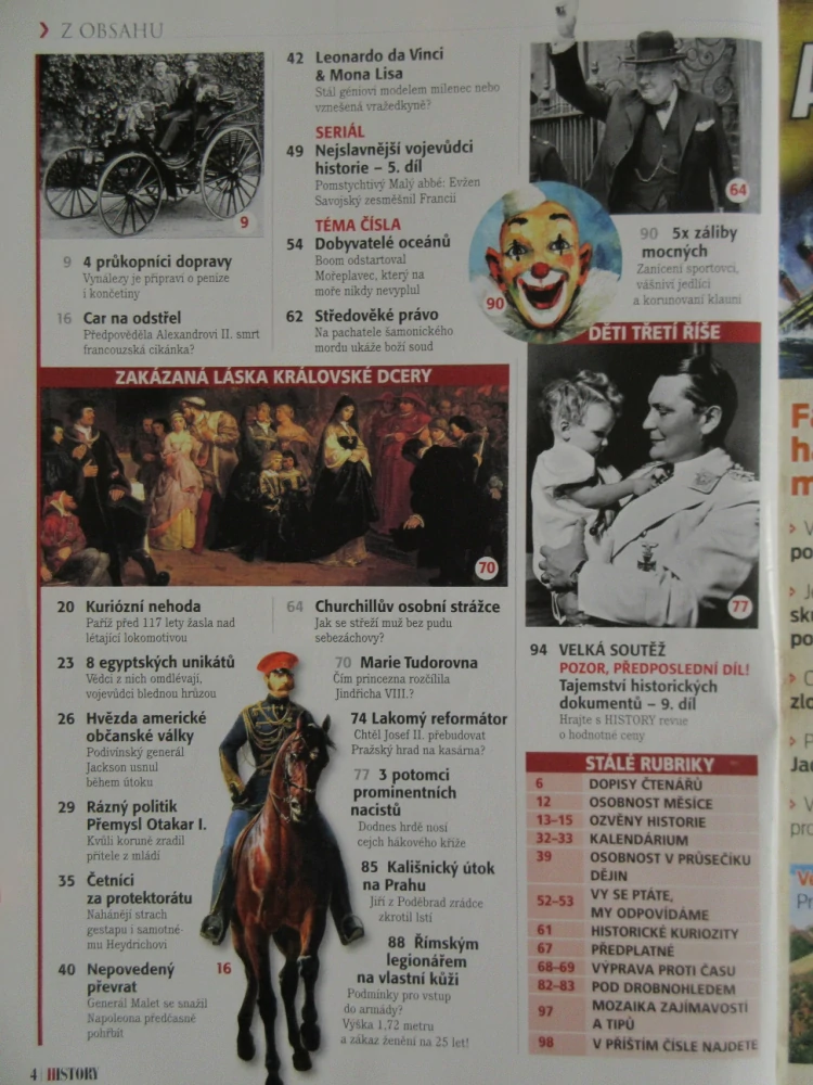 HISTORY REVUE 10/2012, ČASOPIS O HISTORII, STÁL LEONARDOVI MODELEM MILENEC NEBO VZNEŠENÁ VRAŽEDKYNĚ?