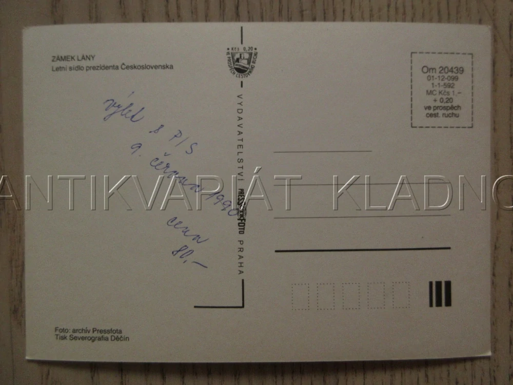 ZÁMEK LÁNY, OKRES KLADNO, POHLEDNICE 1406