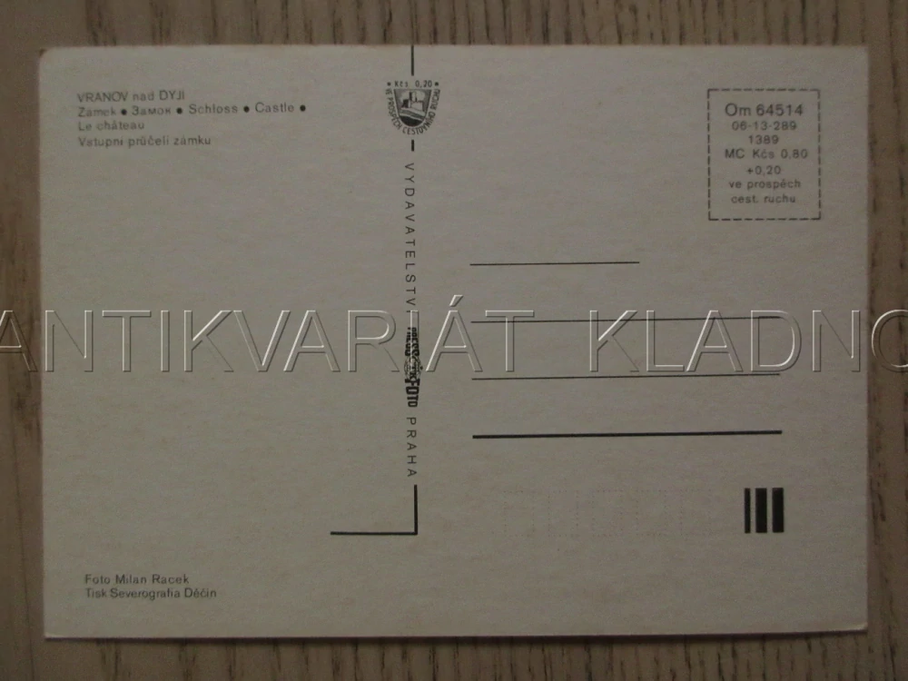 VRANOV NAD DYJÍ, ZÁMEK, VSTUPNÍ PRŮČELÍ ZÁMKU, OKRES ZNOJMO, POHLEDNICE 1446