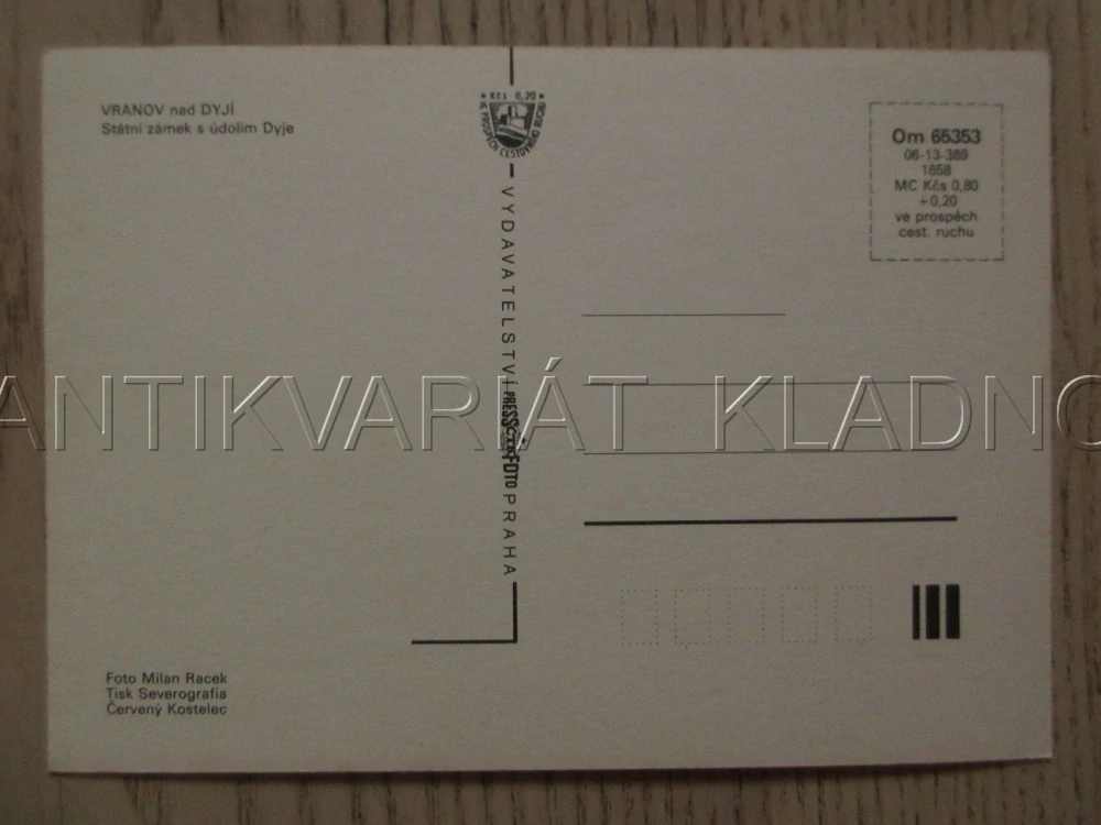VRANOV NAD DYJÍ, STÁTNÍ ZÁMEK S ÚDOLÍM DYJE, OKRES ZNOJMO, POHLEDNICE 1447