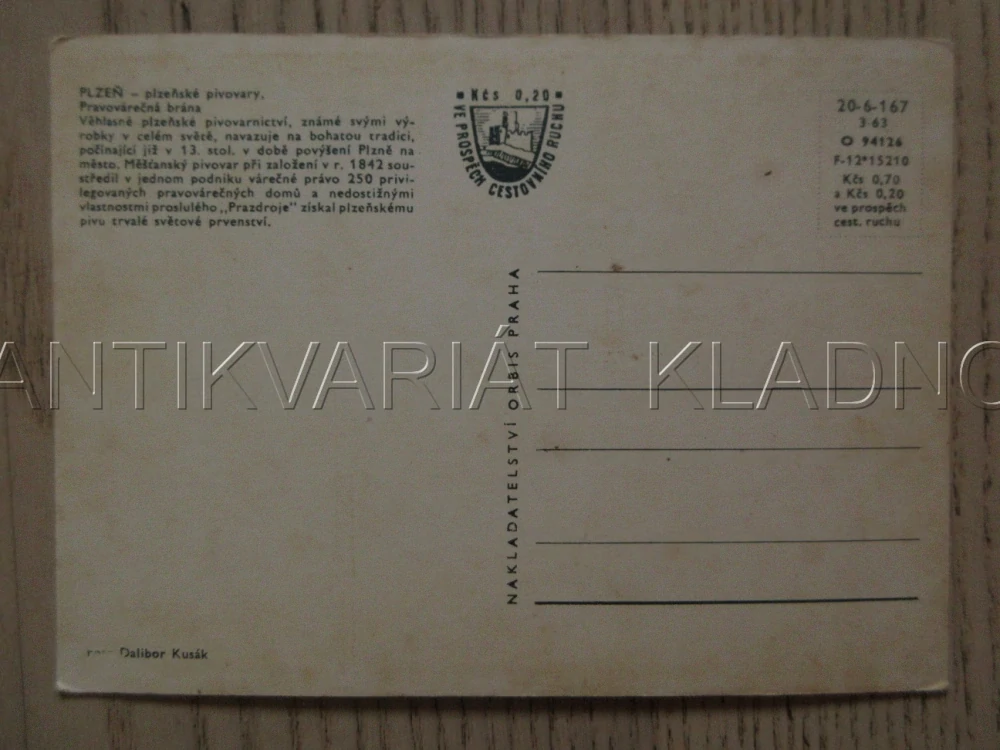 PLZEŇ, PLZEŇSKÉ PIVOVARY, PRAVOVÁREČNÁ BRÁNA, VETERÁN - TATRA 603?, OKRES LIBEREC, POHLEDNICE 1453