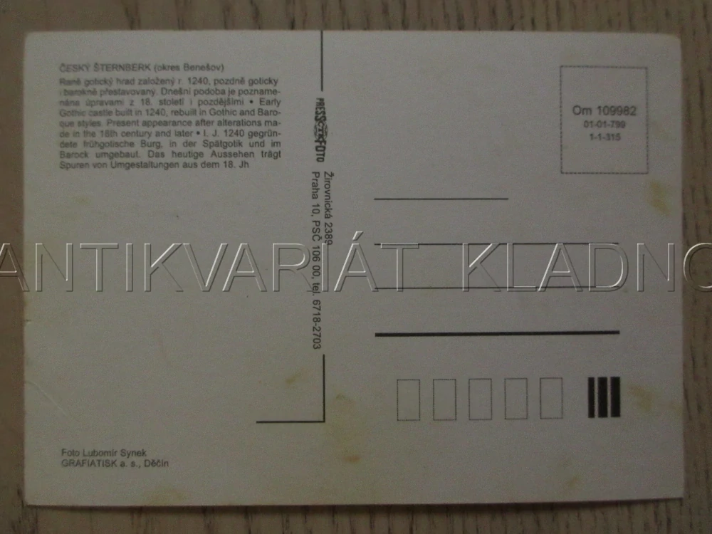 ČESKÝ ŠTERNBERK, HRAD, OKRES BENEŠOV, POHLEDNICE 1503