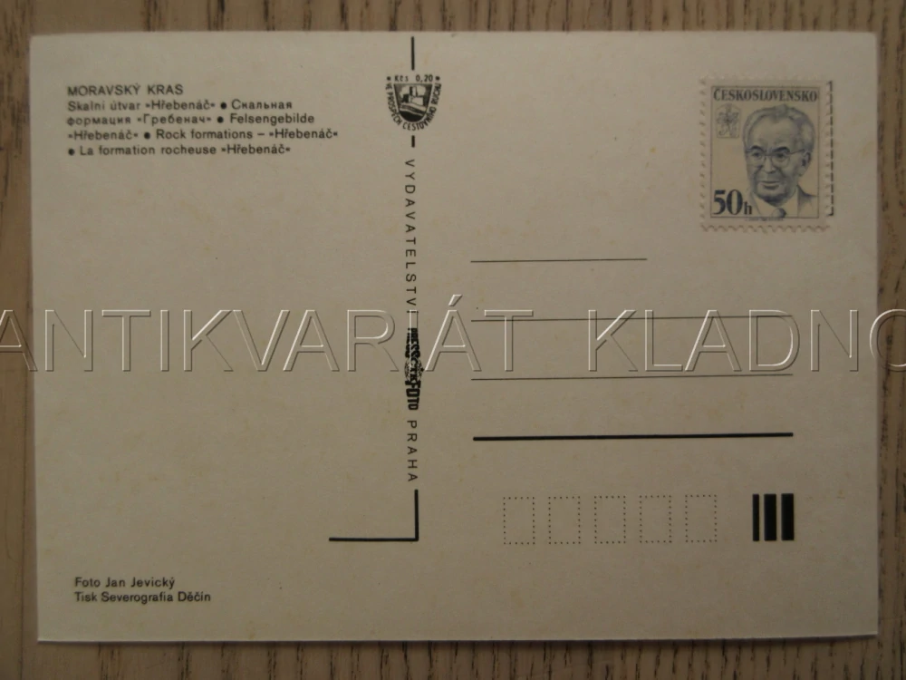 MORAVSKÝ KRAS, SKALNÍ ÚTVAR HŘEBENÁČ, OKRES BLANSKO, LEZECTVÍ, POHLEDNICE 1515
