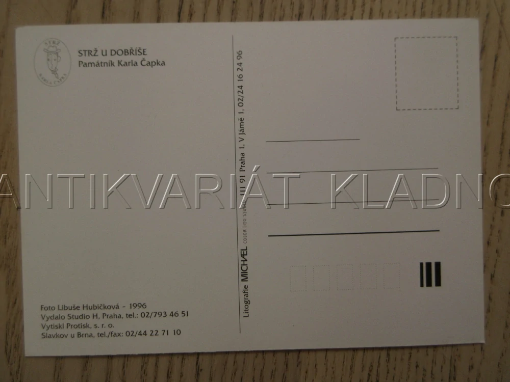 STRŽ U DOBŘÍŠE, PAMÁTNÍK KARLA ČAPKA, OKRES PŘÍBRAM, POHLEDNICE 1526