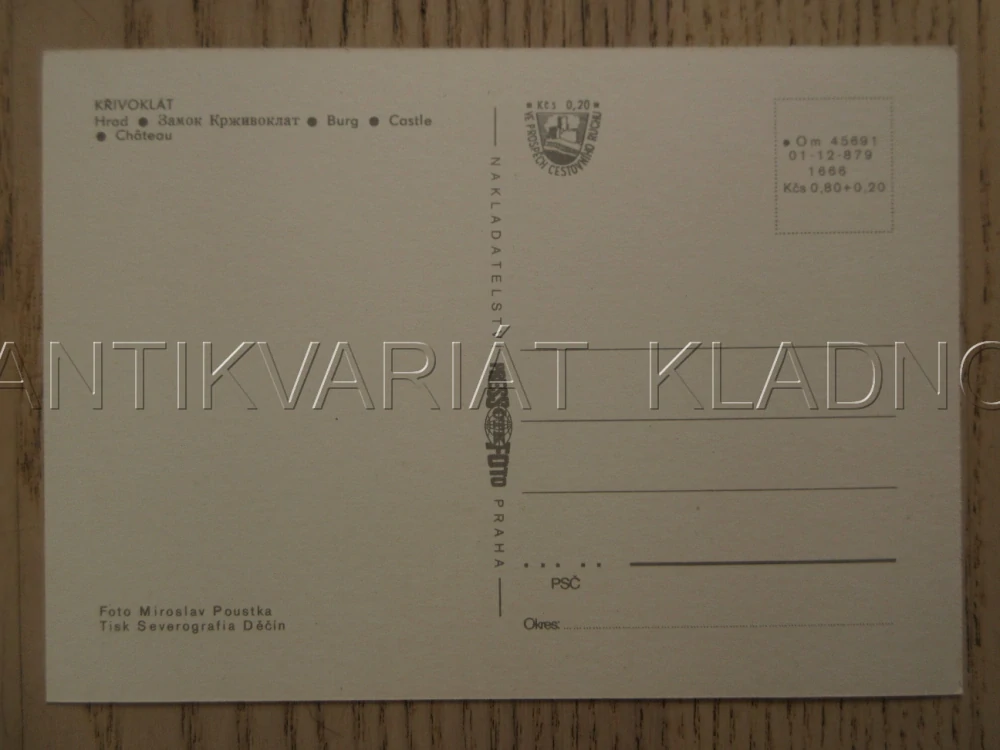 KŘIVOKLÁT, HRAD, OKRES RAKOVNÍK, POHLEDNICE 1540