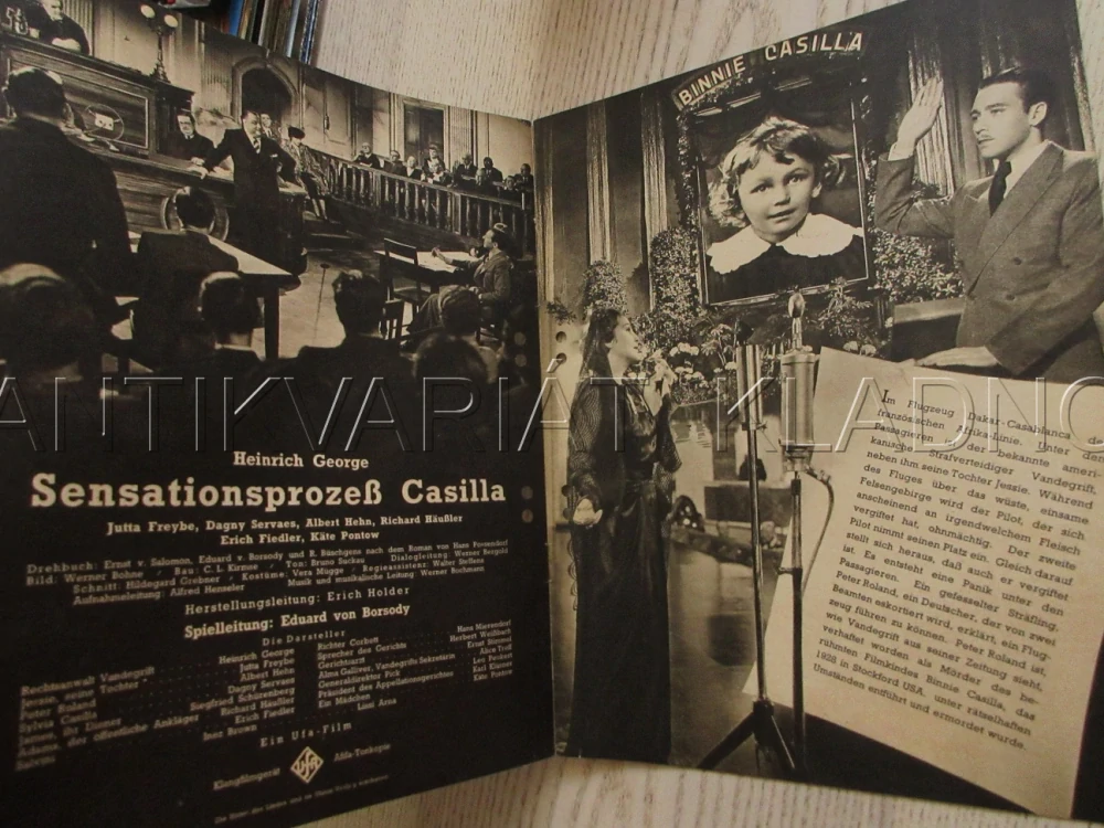 SENSAČNÍ PROCES CASILLA, H. GEORGE, J. FREYBE, A. HEHN, FILM NĚM. ŘÍŠE, FILM KURIER VBŠ Č. 2974