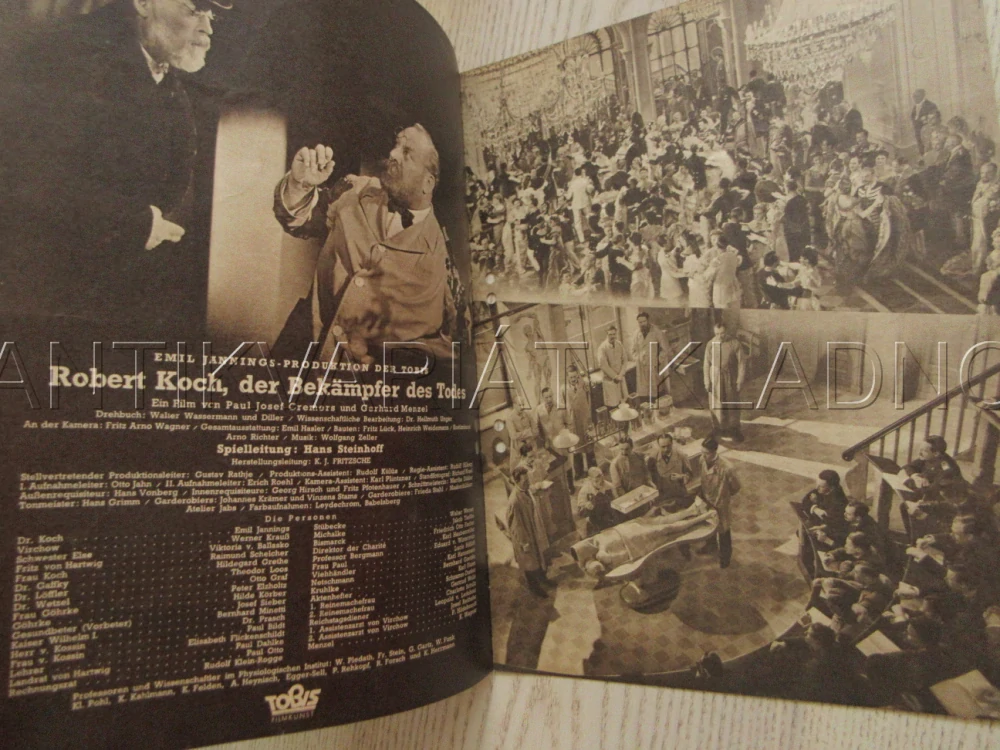 ROBERT KOCH, BOJOVNÍK SE SMRTÍ, E. JANNINGS, P. BILDT, V. V. BALLASKO, FILM NĚM. ŘÍŠE, FILM KURIER VBŠ Č. 2983