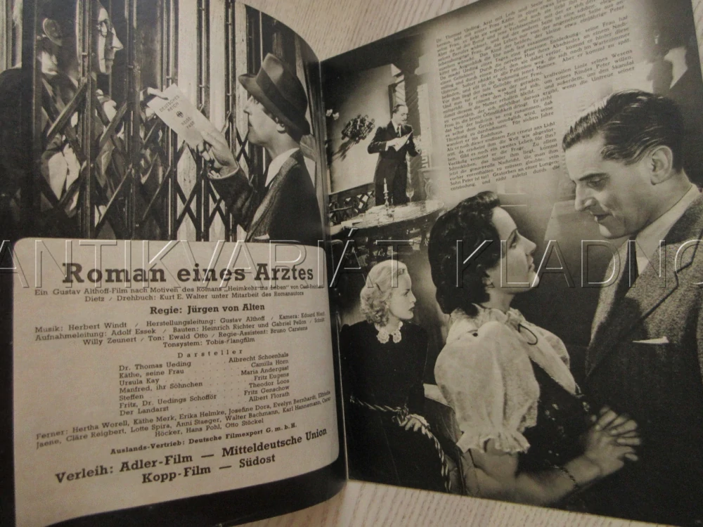 ROMAN EINES ARZTES, A. SCHOENHALS, C. HORN, M. ANDERGAST, FILM NĚM. ŘÍŠE, FILM KURIER VBŠ Č. 2996