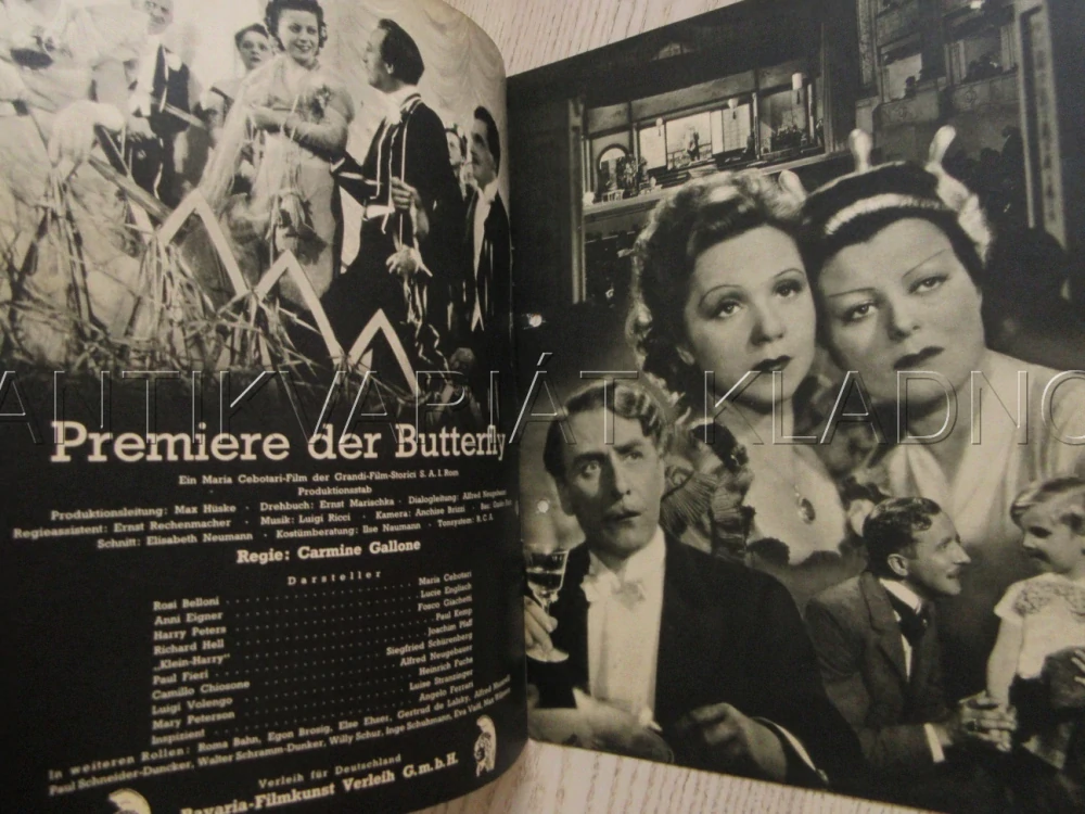 PREMIÉRA BUTTERFLY, M. CEBOTARI, L. ENGLISCH, P. KEMP, FILM IT, FILM KURIER VBŠ Č. 3011