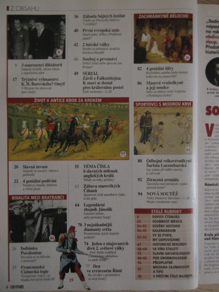 HISTORY REVUE 2/2011, ČASOPIS O HISTORII, SLAVNÉ MILENKY A ANGLIČTÍ KRÁLOVÉ: DO LOŽNIC SI PUSTILI I ŠPIONKY!