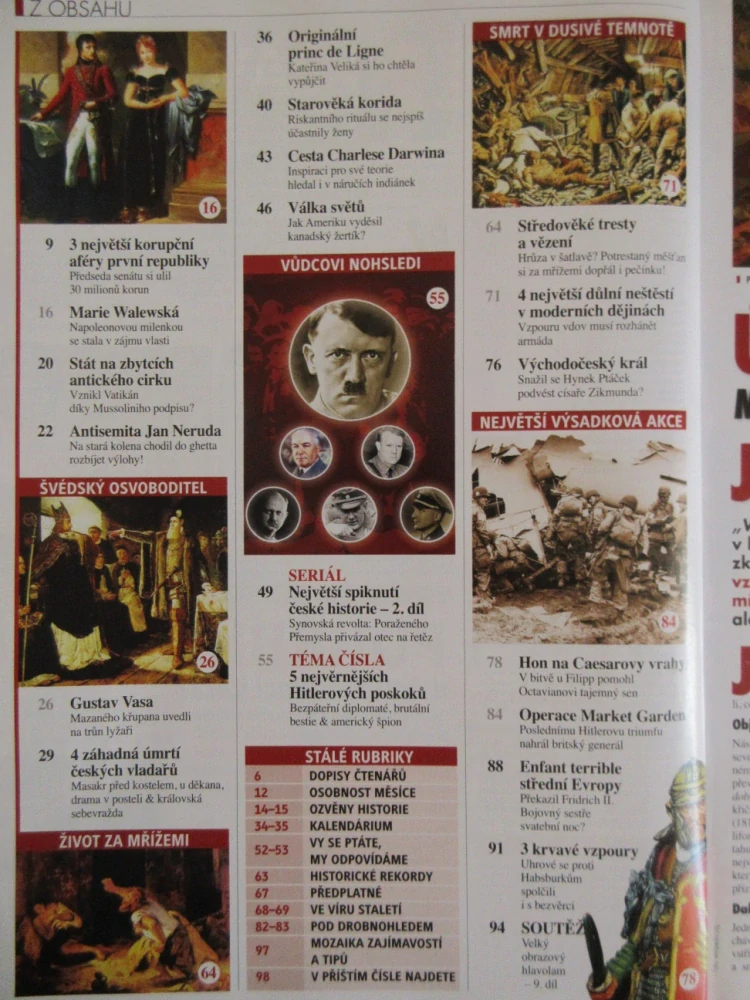 HISTORY REVUE 10/2011, ČASOPIS O HISTORII, ÚMRTÍ ČESKÝCH VLÁDCŮ
