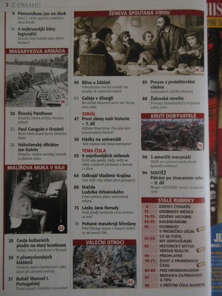 HISTORY REVUE 10/2013, ČASOPIS O HISTORII, 9 NEJVLIVNĚJŠÍCH MILENEK, KTERÉ Z KRÁLOVSKÝCH LOŽNIC VLÁDLY SVĚTU