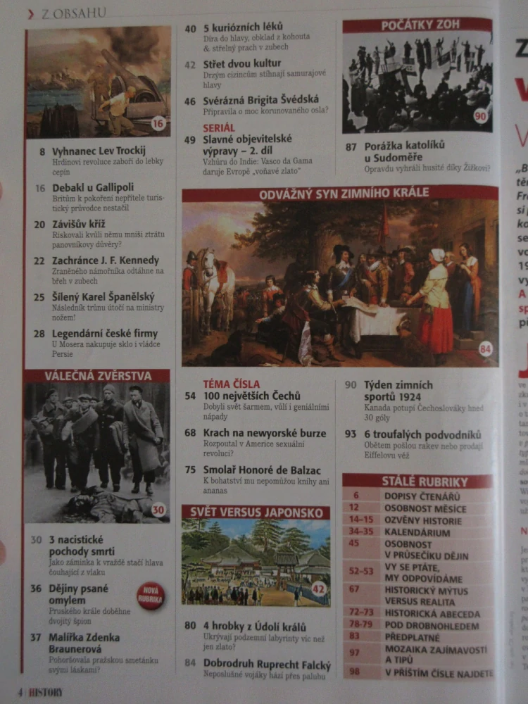 HISTORY REVUE 3/2014, ČASOPIS O HISTORII, 100 NEJVĚTŠÍCH ČECHŮ, KTEŘÍ DOBYLI SVĚT