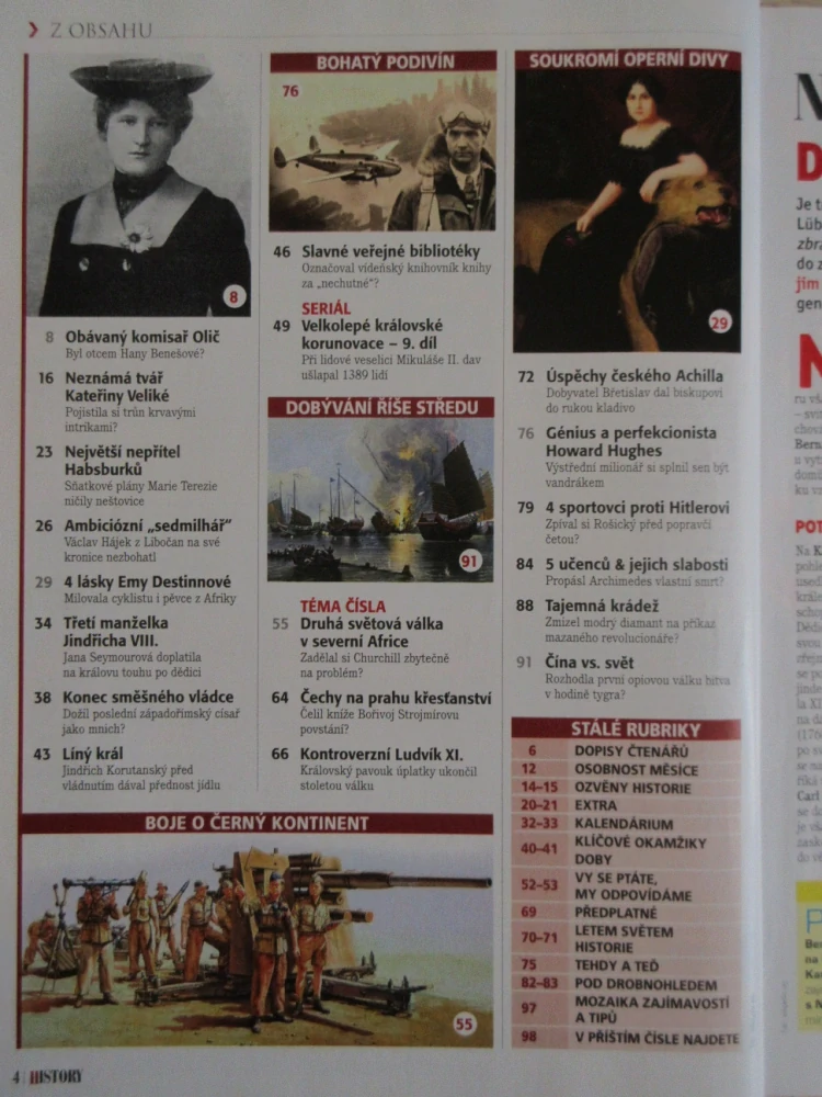 HISTORY REVUE 2/2018, ČASOPIS O HISTORII, NEZNÁMÁ TVÁŘ KATEŘINY VELIKÉ