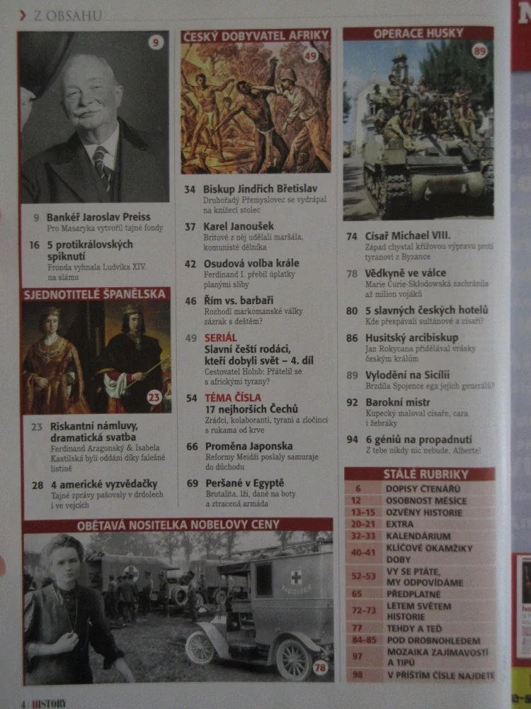HISTORY REVUE 7/2018, ČASOPIS O HISTORII, 17 NEJHORŠÍCH ČECHŮ